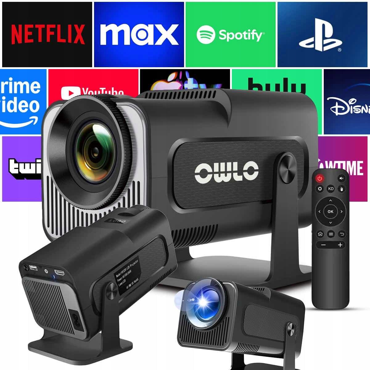 LED projector OWLO Projector NETFLIX HBO MAX AMAZON HY320 PRO ultra black
