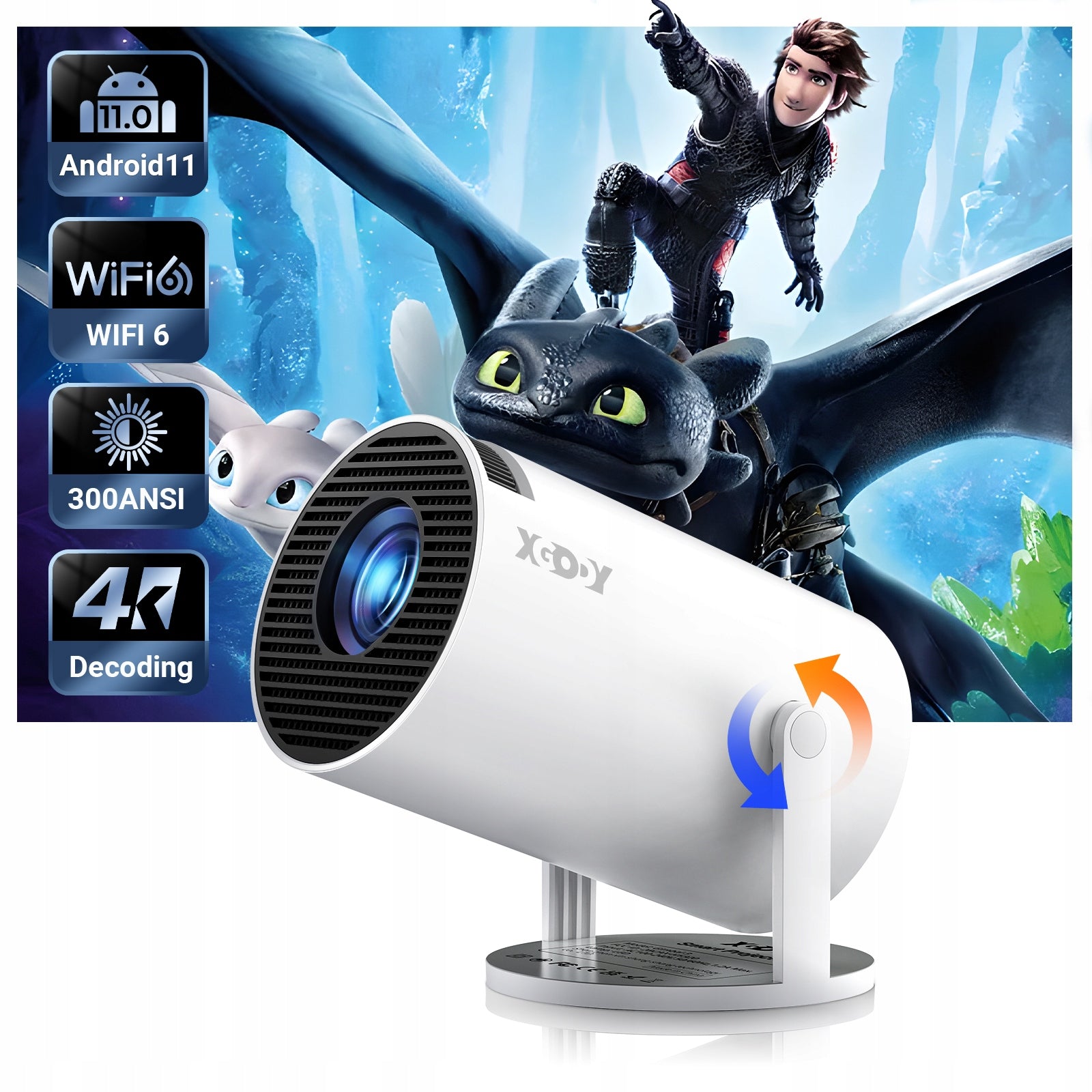 LED projector XGODY Gimbal 3 white