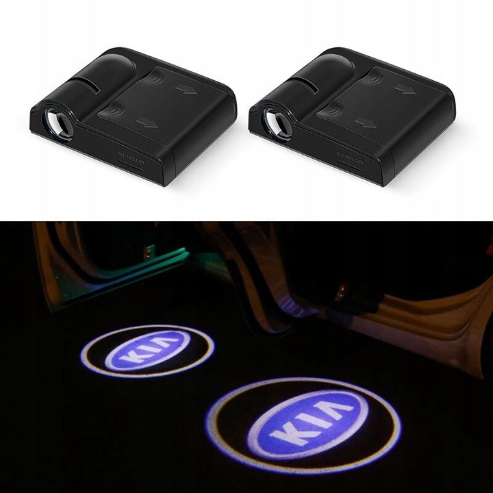LED projector logo KIA 3D HD, wireless, door, 2 pcs. Packaging status original