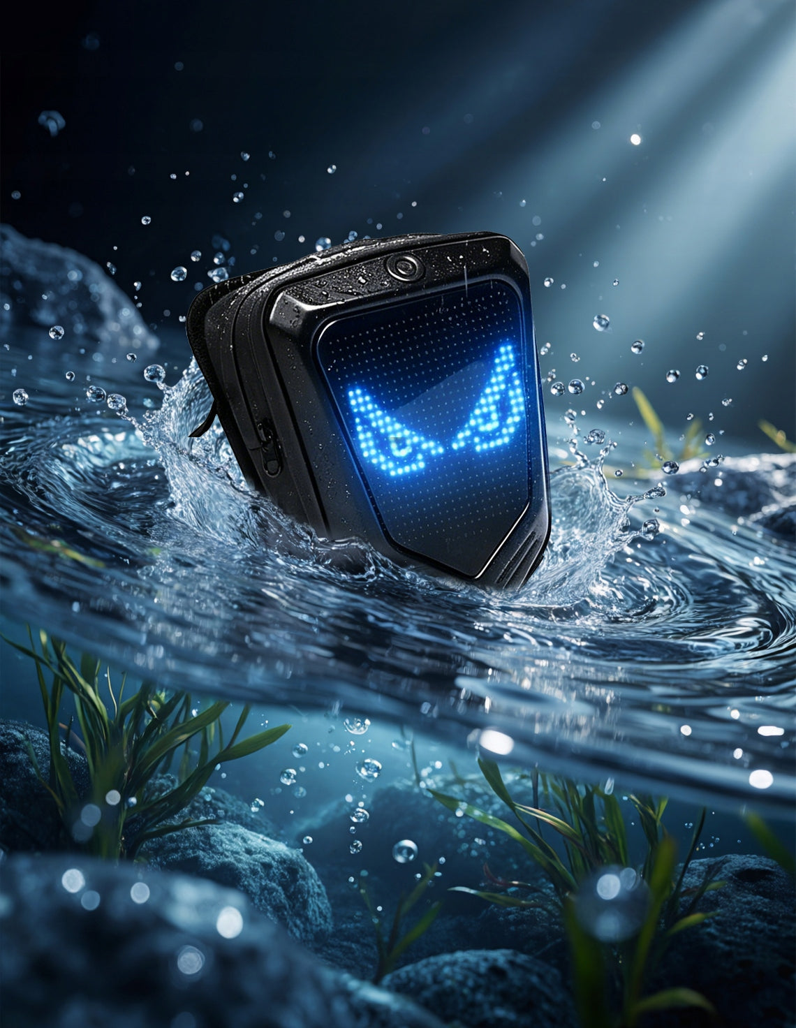 LED screen bag for scooter and daily riding with Bluetooth connectivity Kind front