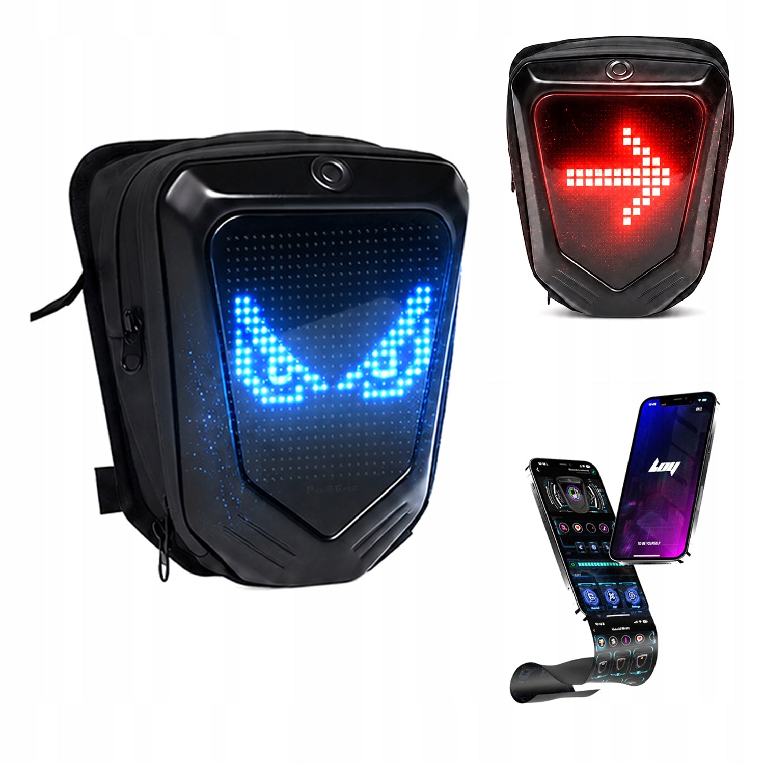 LED screen bag for scooter and daily riding with Bluetooth connectivity