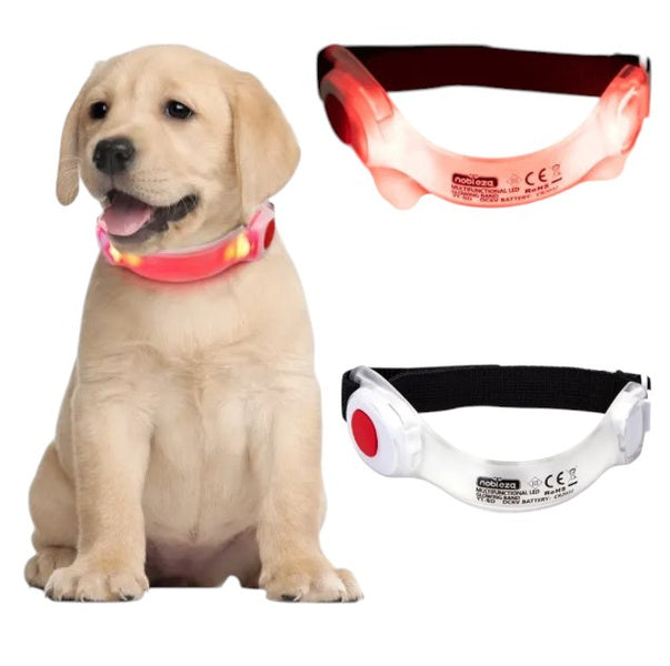 LED silicone collar for animals headband for owner flashing light