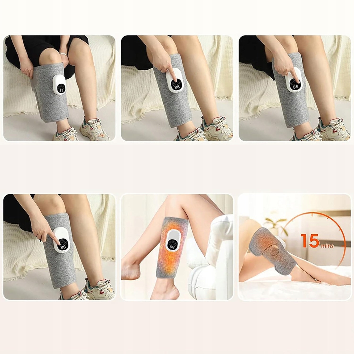 LEG MASSAGER WITH HEATING 4 MASSAGE FORCES RELIEVES MUSCLE PAIN AND Model Masażer Nóg