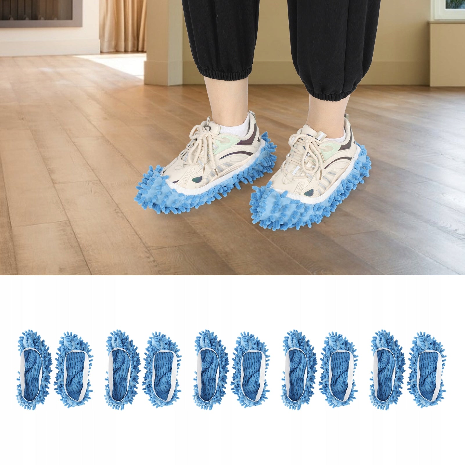 LEG MOP SHOES SLIPPERS MICROFIBER FLOOR CLOTH CLEANING PADS Packaging status original