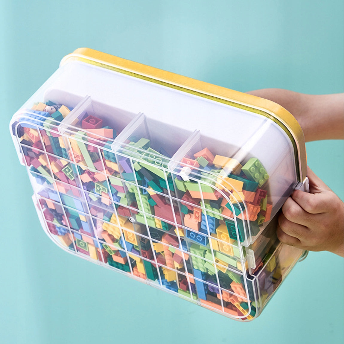 LEGO 4-STOREY LAYERED BRICK CONTAINER WITH COMPARTMENTS 28 L YELLOW Manufacturer code 008188