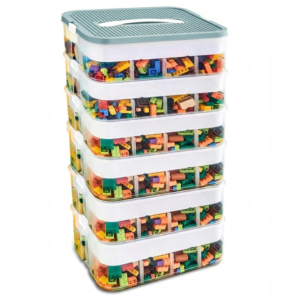 LEGO BRICK CONTAINER 6-STOREY LAYERED ORGANIZER WITH COMPARTMENTS 44 L Packaging status original