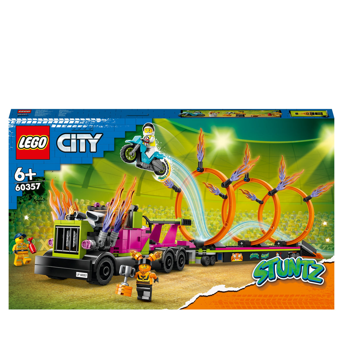 LEGO CITY 60357 Stunt Challenge - Truck and Fire Rims Product number 60357