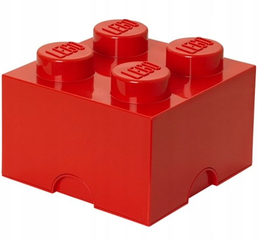 LEGO CONTAINER BLOCK 4 CONTAINER 2x2 BRICK 25 CM BOX SORTER RED