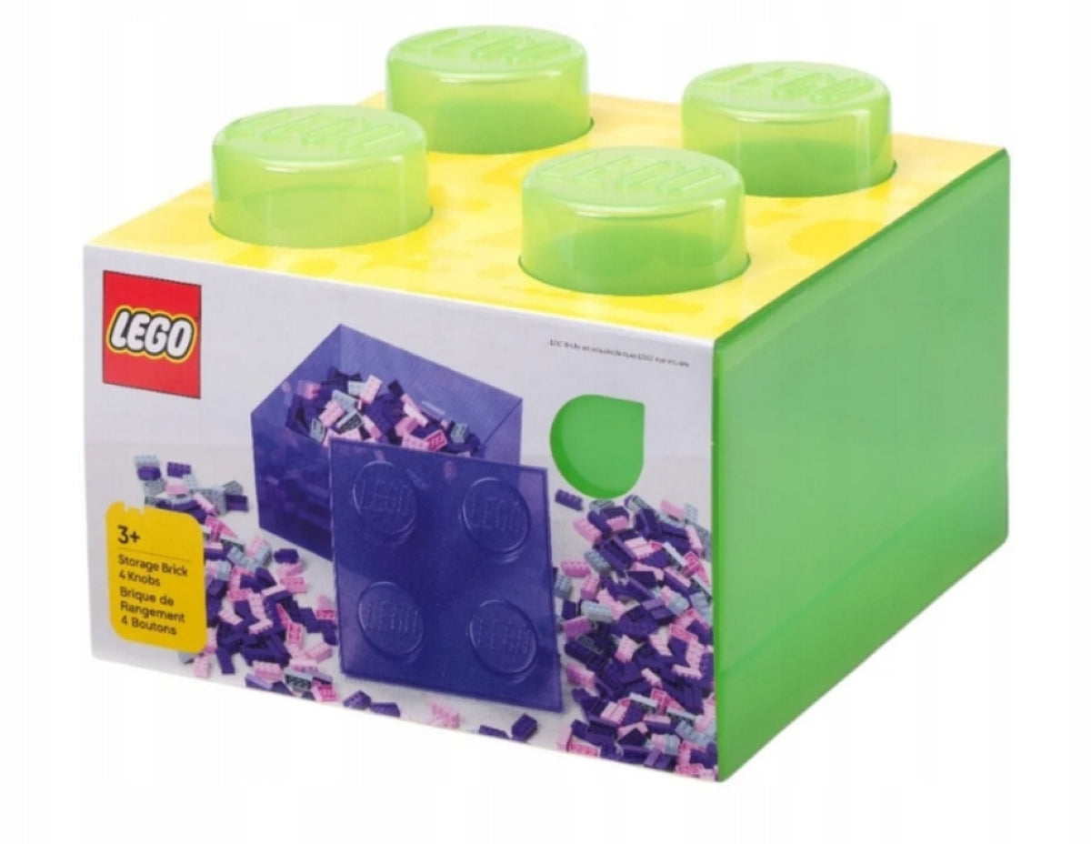 LEGO CONTAINER BOX BRICK 4 TRANSPARENT LIGHT GREEN