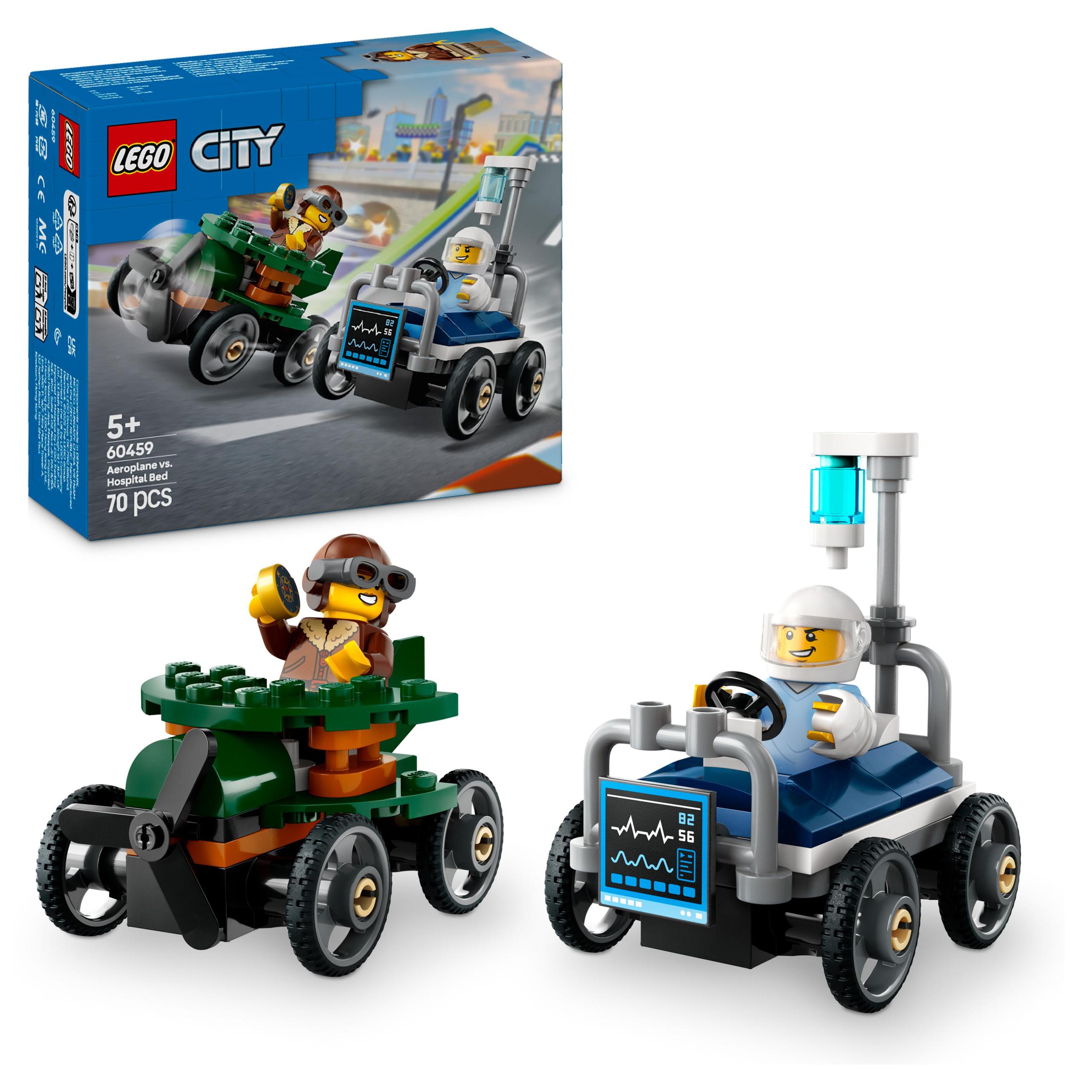 LEGO City 60459 Racing Airplane vs Hospital Bed Block Set Product number 60459