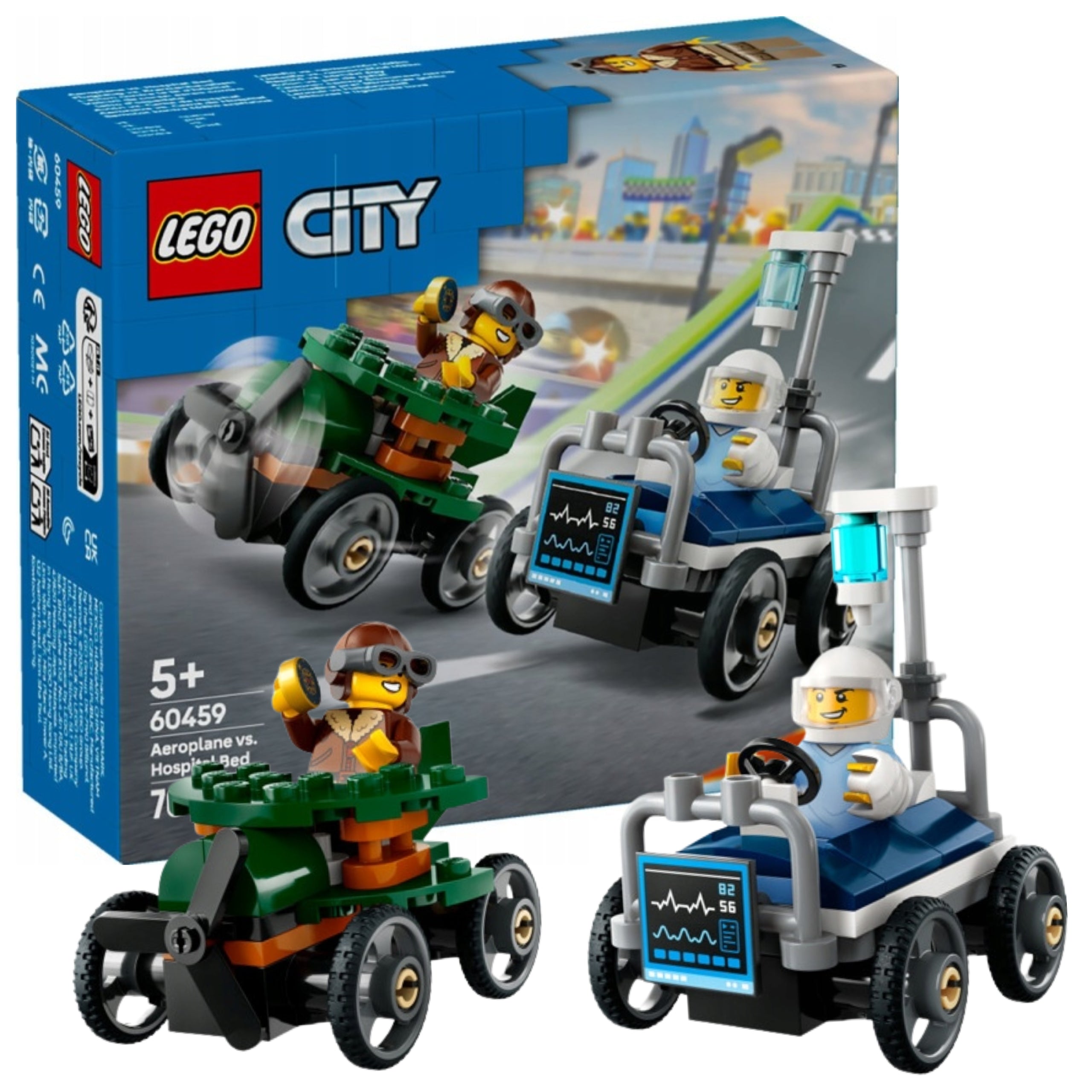 LEGO City 60459 Racing Airplane vs Hospital Bed Block Set