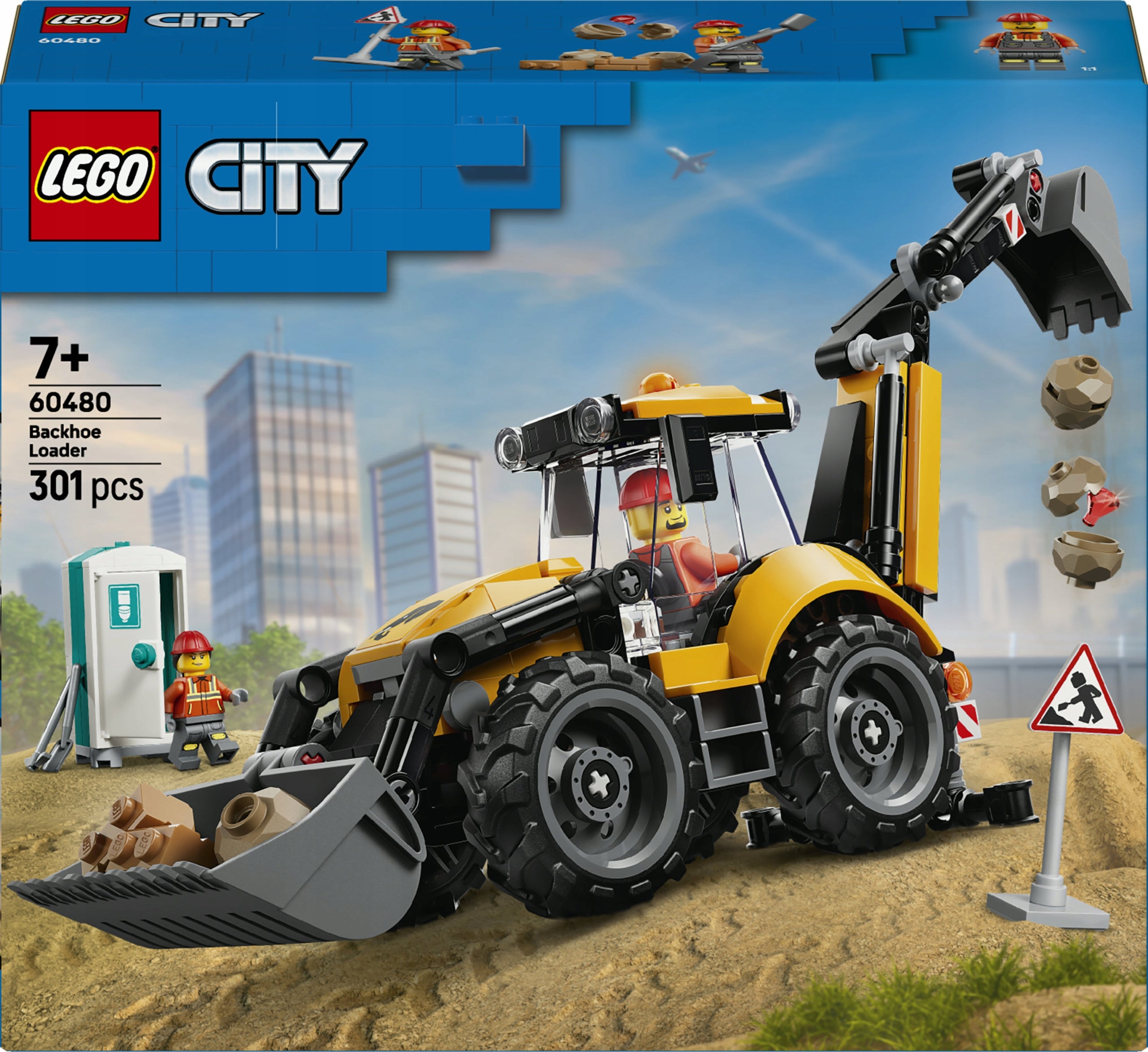 LEGO City Yellow backhoe loader 60480