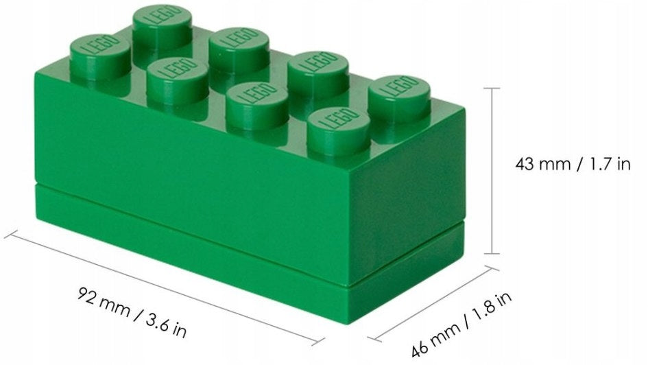 LEGO Container 8 MINI Block Box GREEN Brand LEGO
