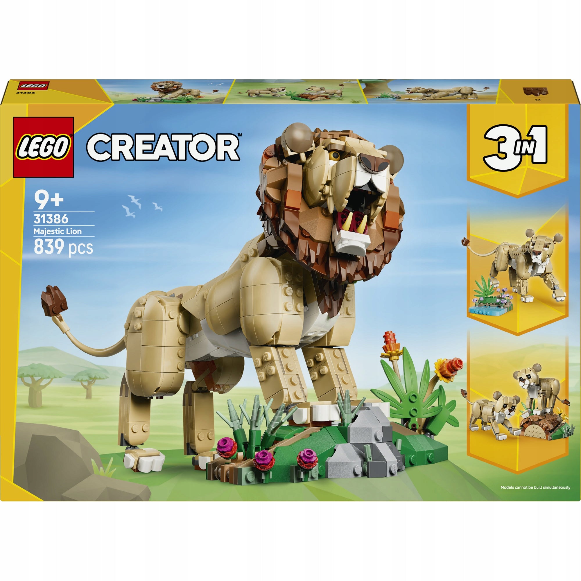 LEGO Creator 3in1 31386 Wild animals: The proud lion Product number 31386