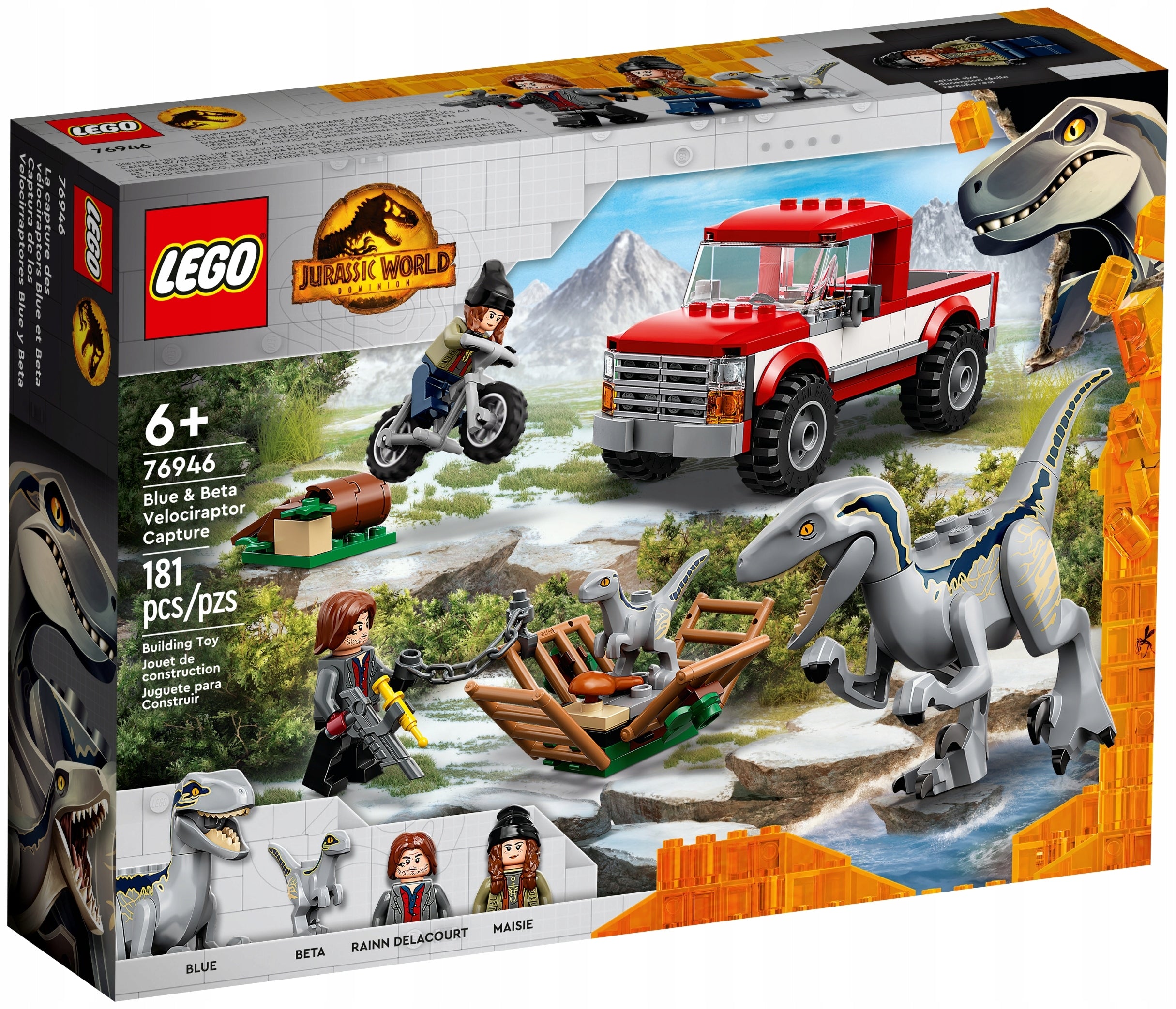 LEGO Jurassic World 76946 Capture Blue and Beta velociraptors