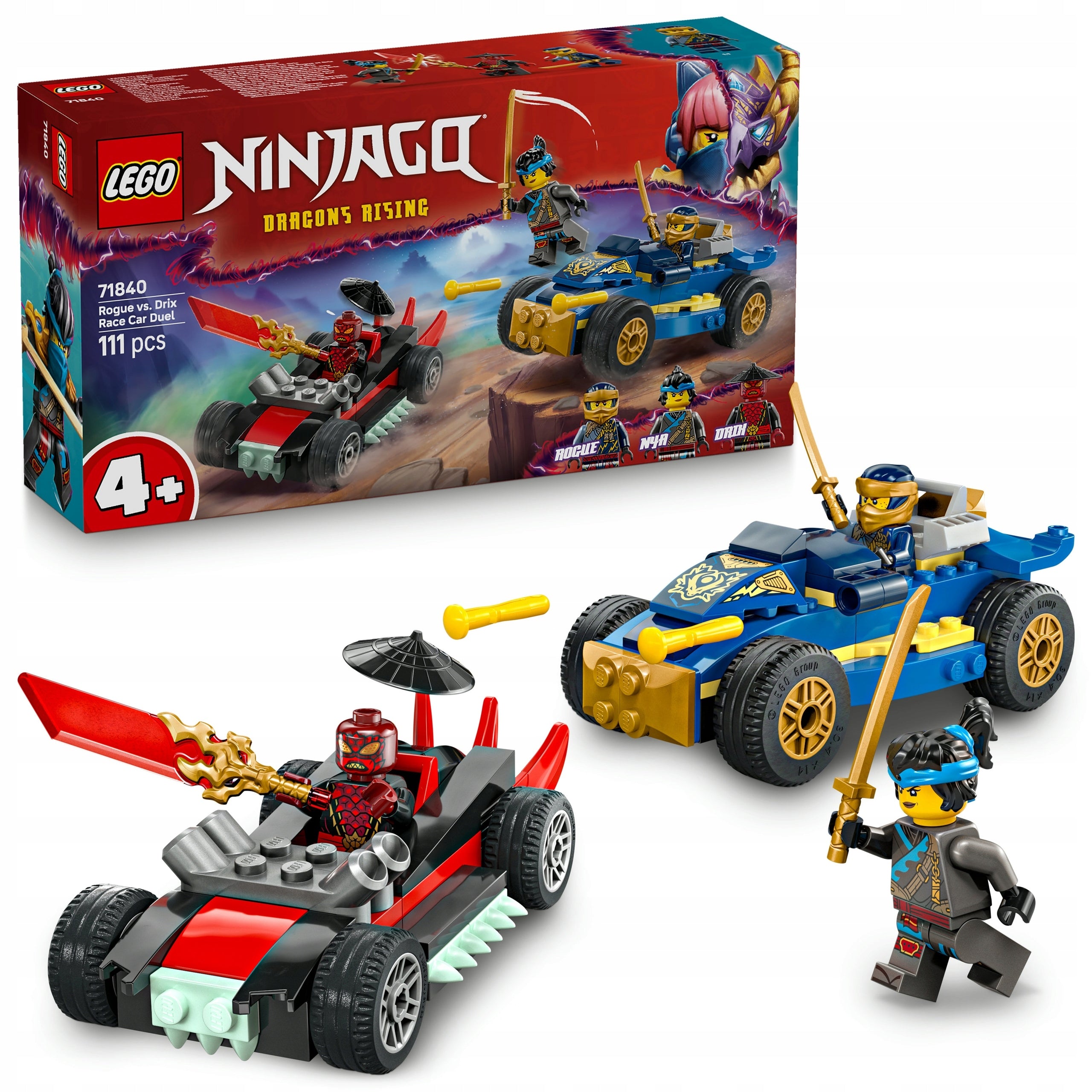 LEGO NINJAGO Blocks Set of 71840 Racing Duel Rogue Drix 3 Figures