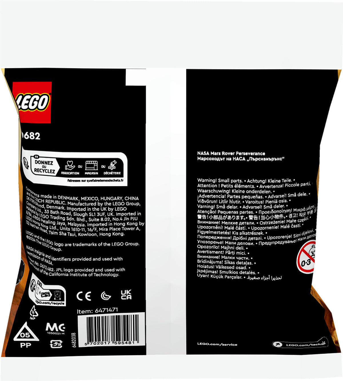 LEGO Technic 30682 NASA Mars Rover Perseverance Product number 30682