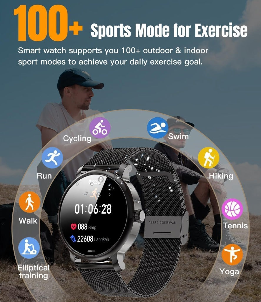 LEMFO Men's Smartwatch with Phone Function, 1,43" AMOLED HD Brand Lemfo