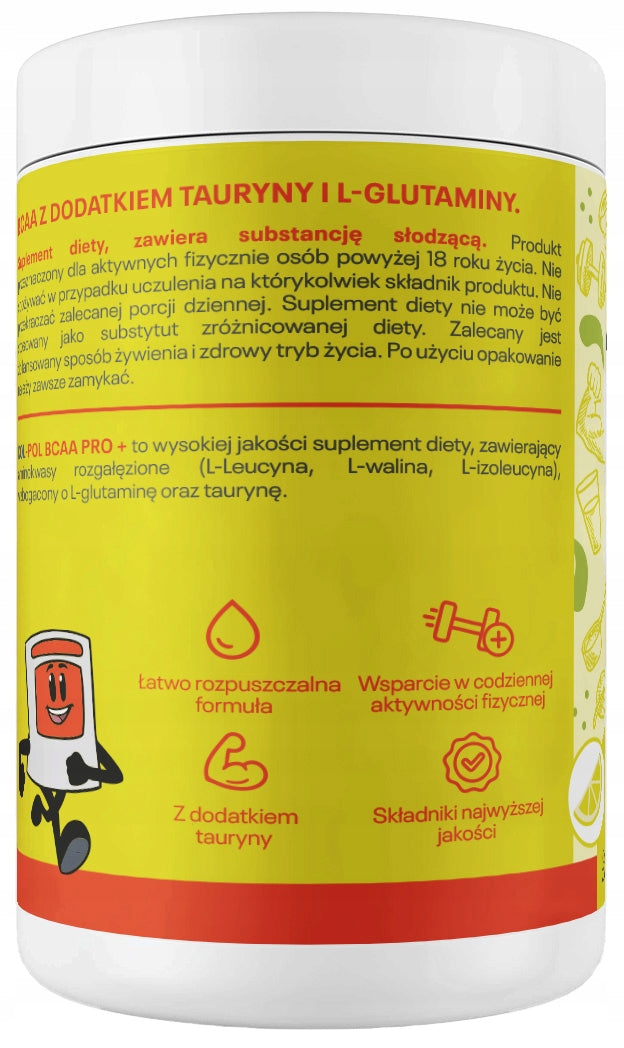 LEMON BCAA 500g BCAA Pro + Taurine L-Glutamine Supplement quality Kol-Pol EAN (GTIN) 5904041072505