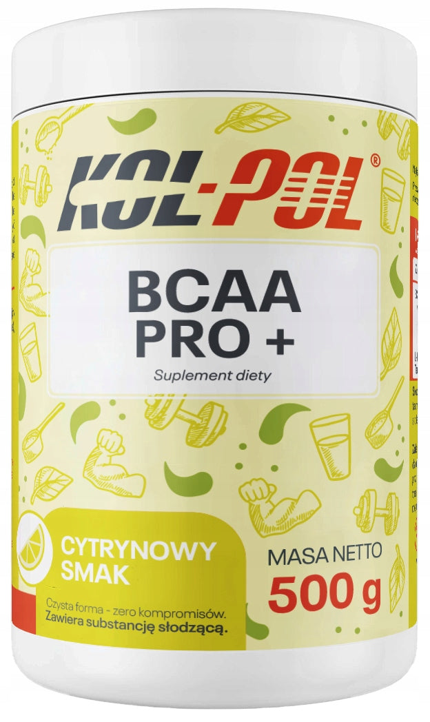 LEMON BCAA 500g BCAA Pro + Taurine L-Glutamine Supplement quality Kol-Pol
