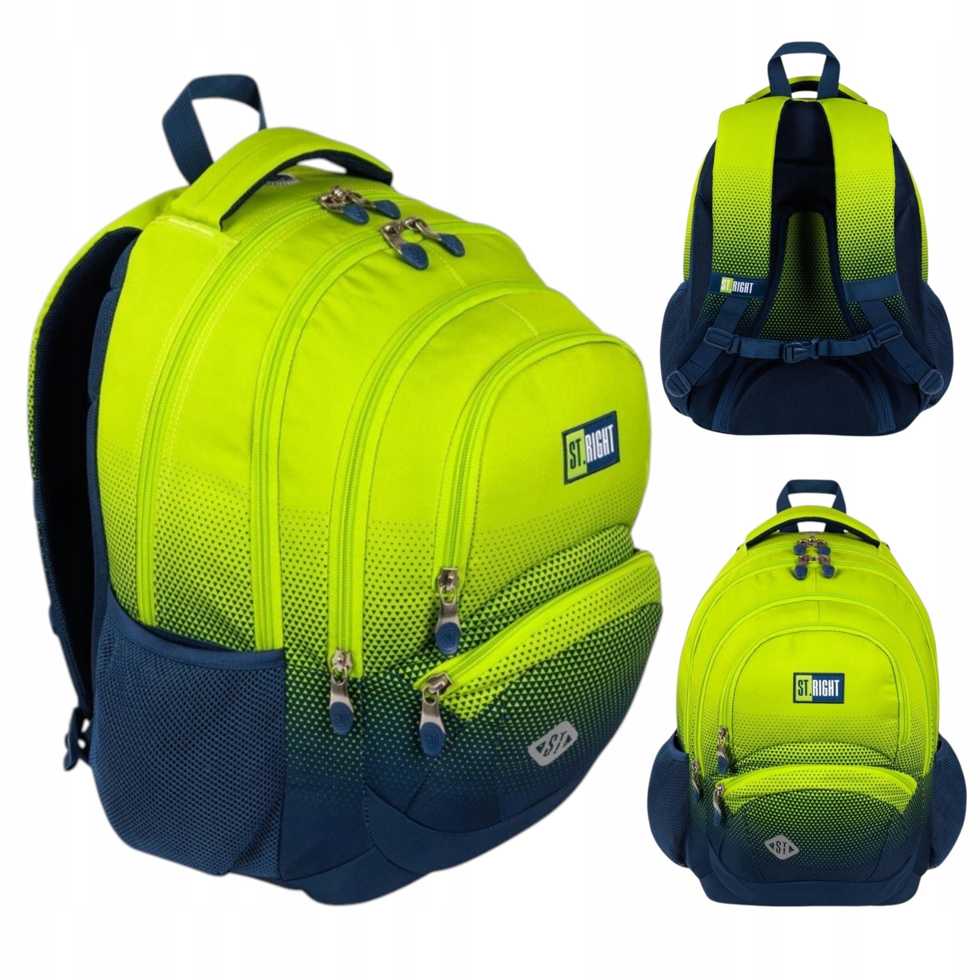 LEMON GRADIENT St. Right multi-chamber 4-chamber school backpack