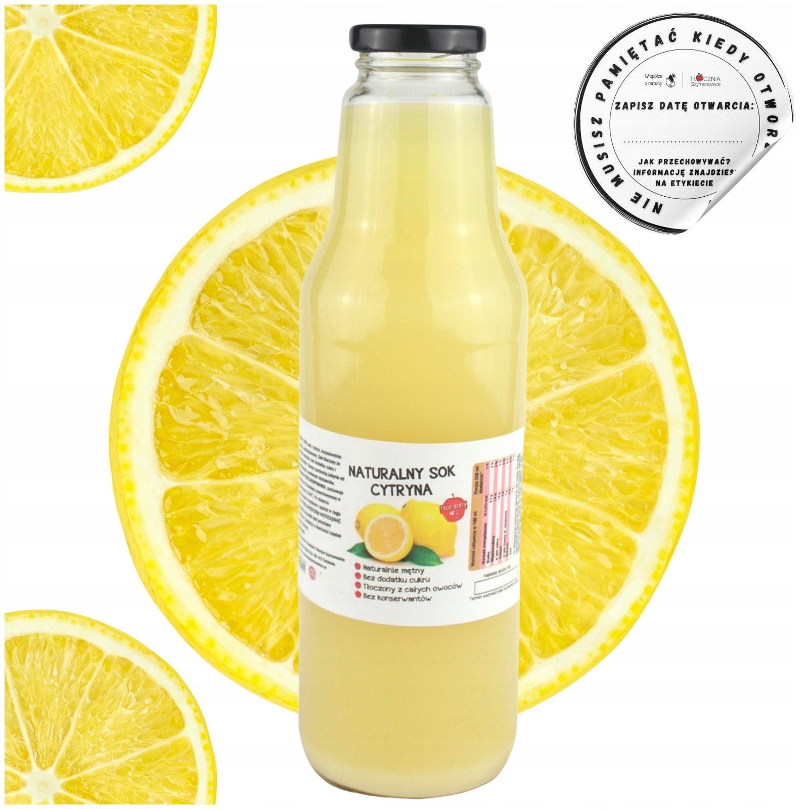 LEMON JUICE 100% Natural EMBOSSED NFC glass bottle 700ML