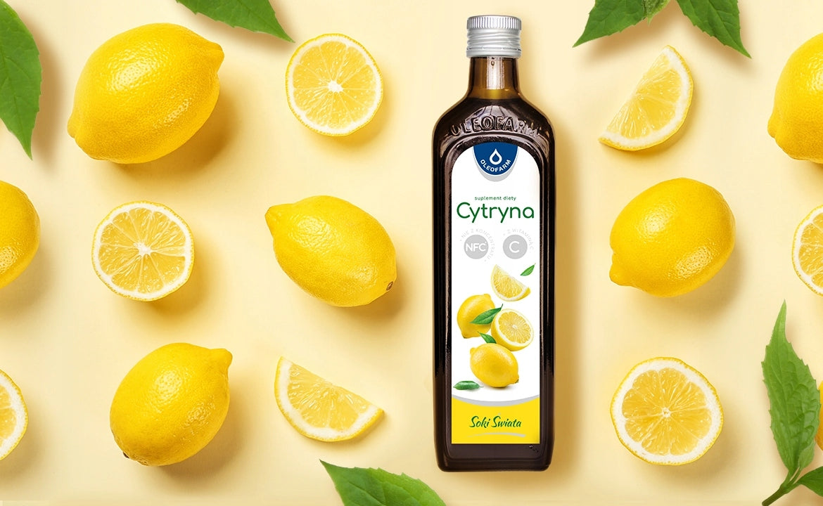 LEMON lemon juice with vitamin C World juice Oleofarm 490 ml Manufacturer code 2025/10/31 - OL55
