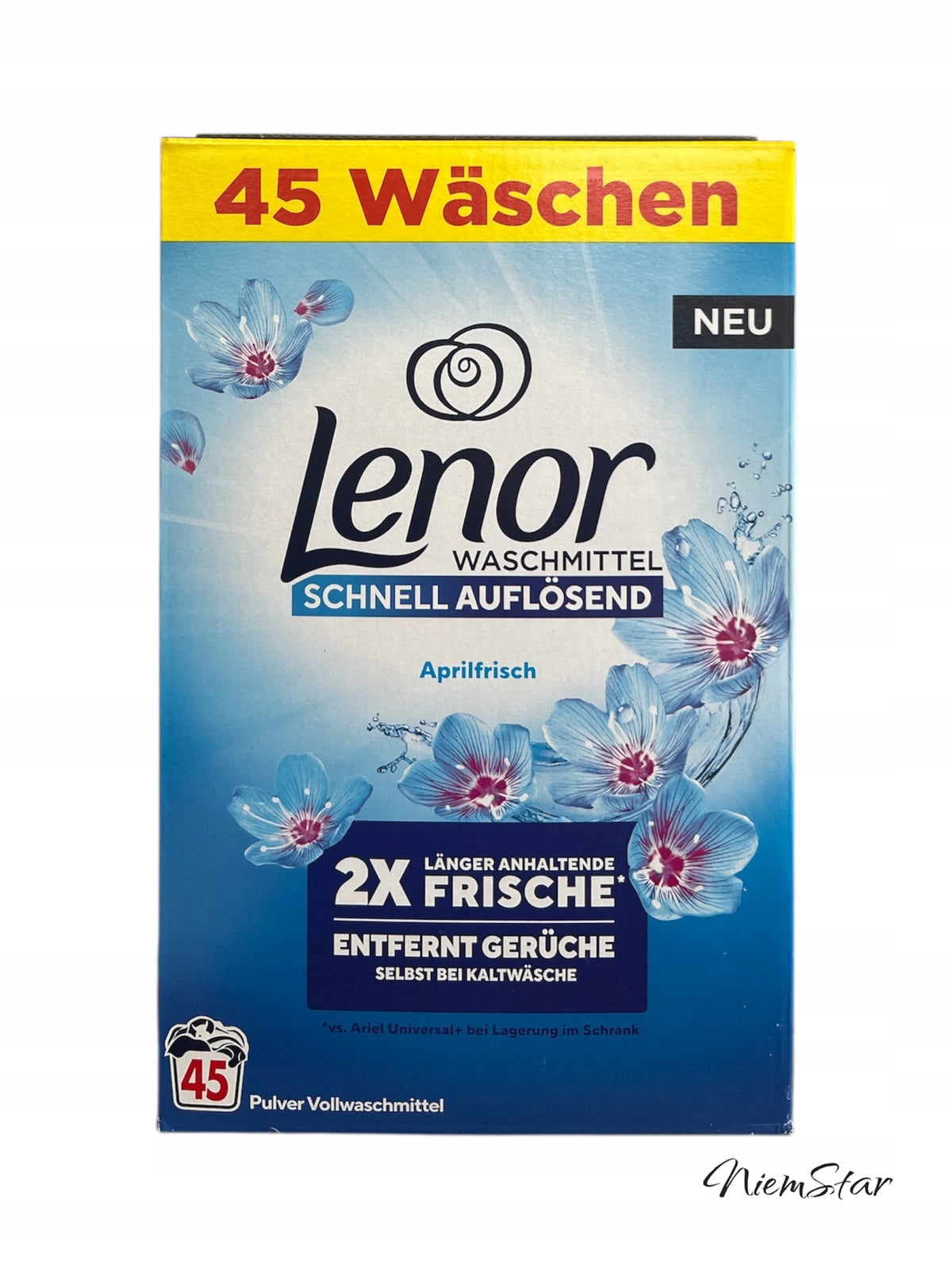 LENOR APRILFRISCH 2x Frische Washing Powder UNIVERSAL 45 WASHES 2,475kg DE
