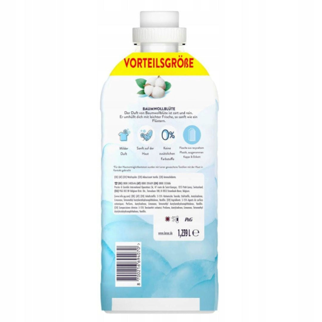 LENOR Fabric Rinsing Liquid LIGHT Fresh Cotton Flower 1,239L 59 Washes Packaging status original