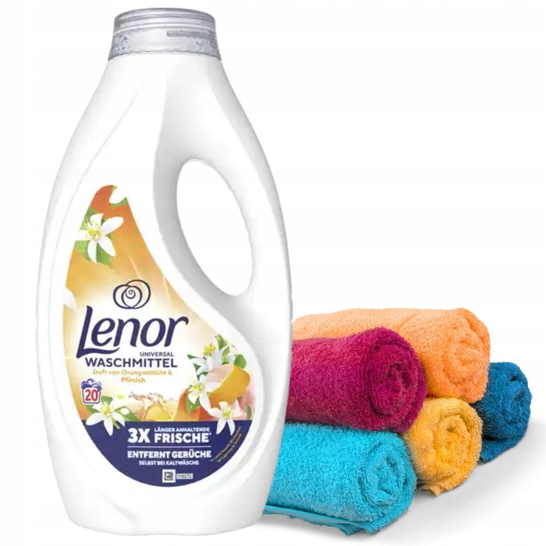 LENOR LIQUID WASHING GEL WHITE AND LIGHT UNIVERSAL PEACH ORANGE