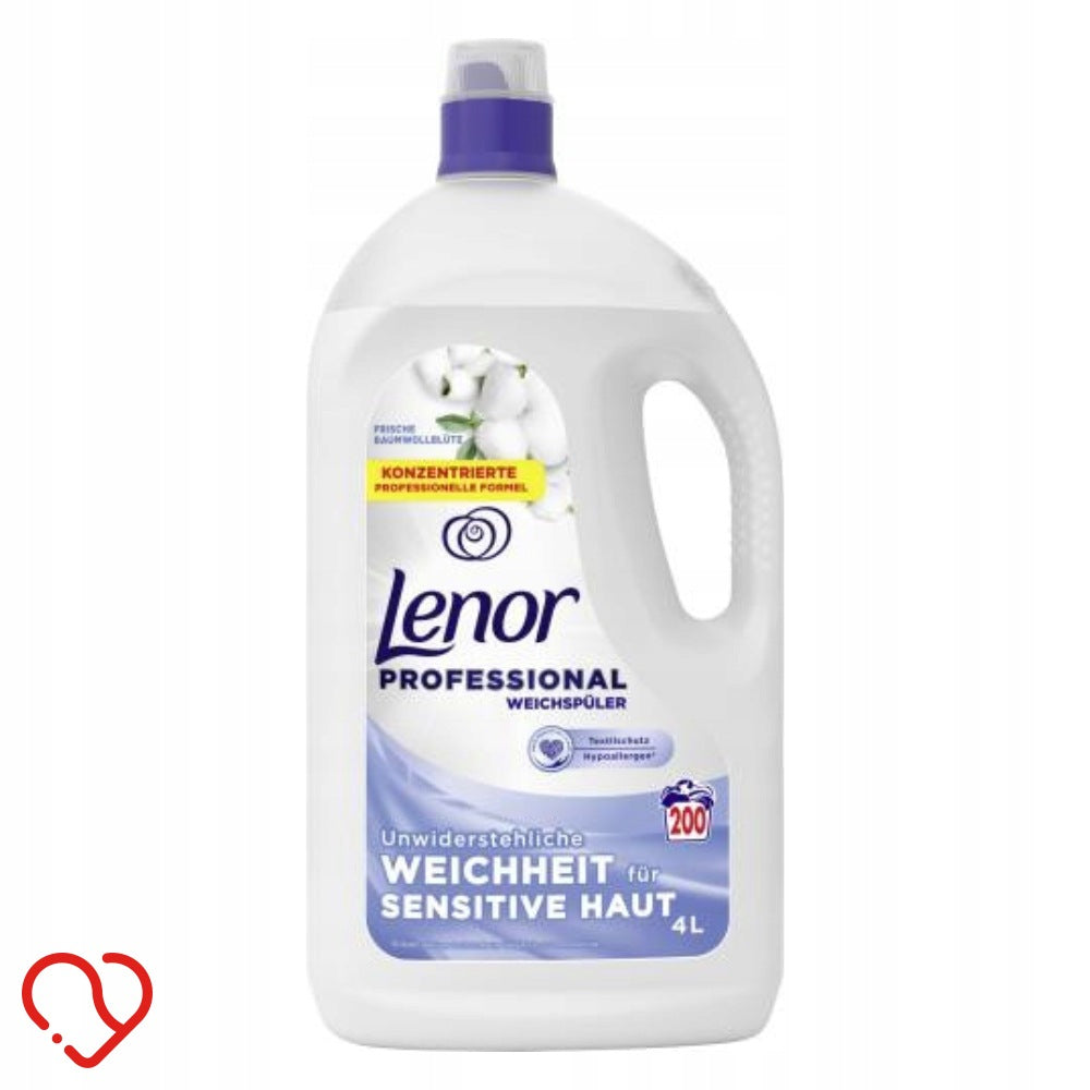 LENOR PROFESSIONAL FABRIC SOFTENER FOR CLOTHES 200 WASHES SENSITIVE 4L