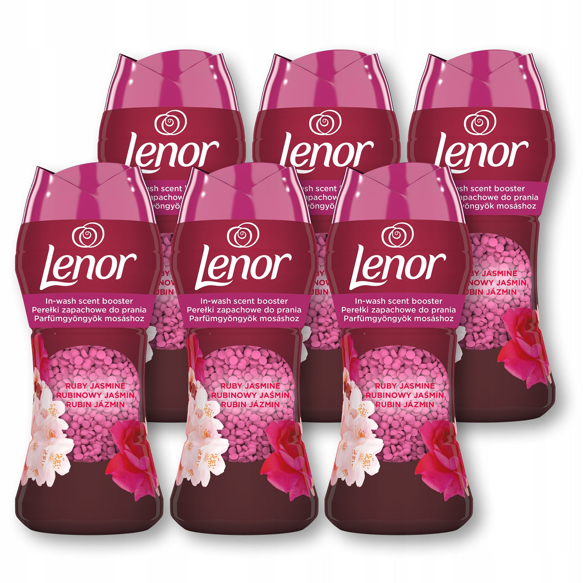 LENOR UNIVERSAL FRAGRANCE PEARLS FOR WASHING BEADS RUBY JASMIN ROSE 6x195g