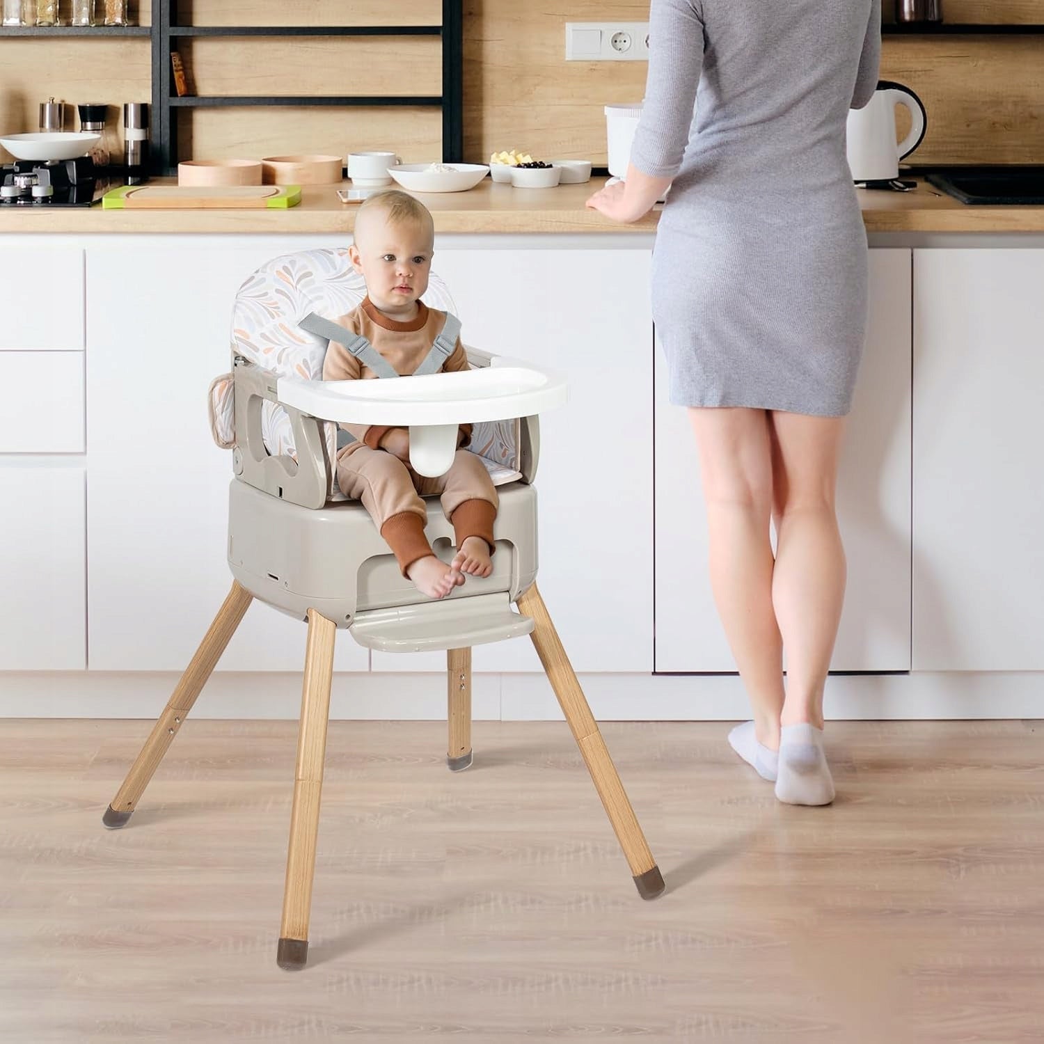 LEOGREEN 4-IN-1 ADJUSTABLE HIGH CHAIR FROM 6 MONTHS TO 3 YEARS Packaging status original