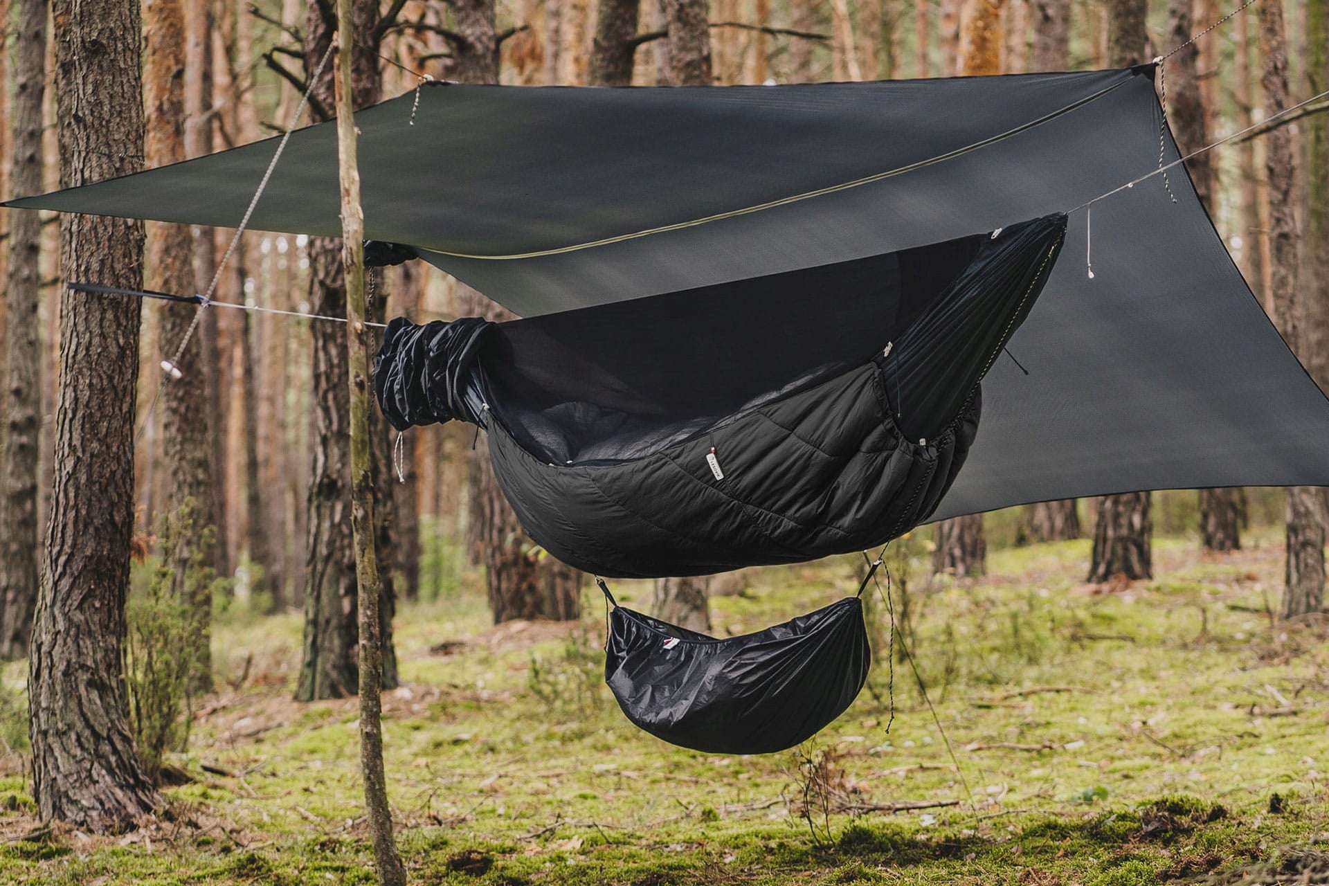 LESOVIK OTUL hiking hammock lining comfort from -4°C to 8°C. Kind hammock without rod