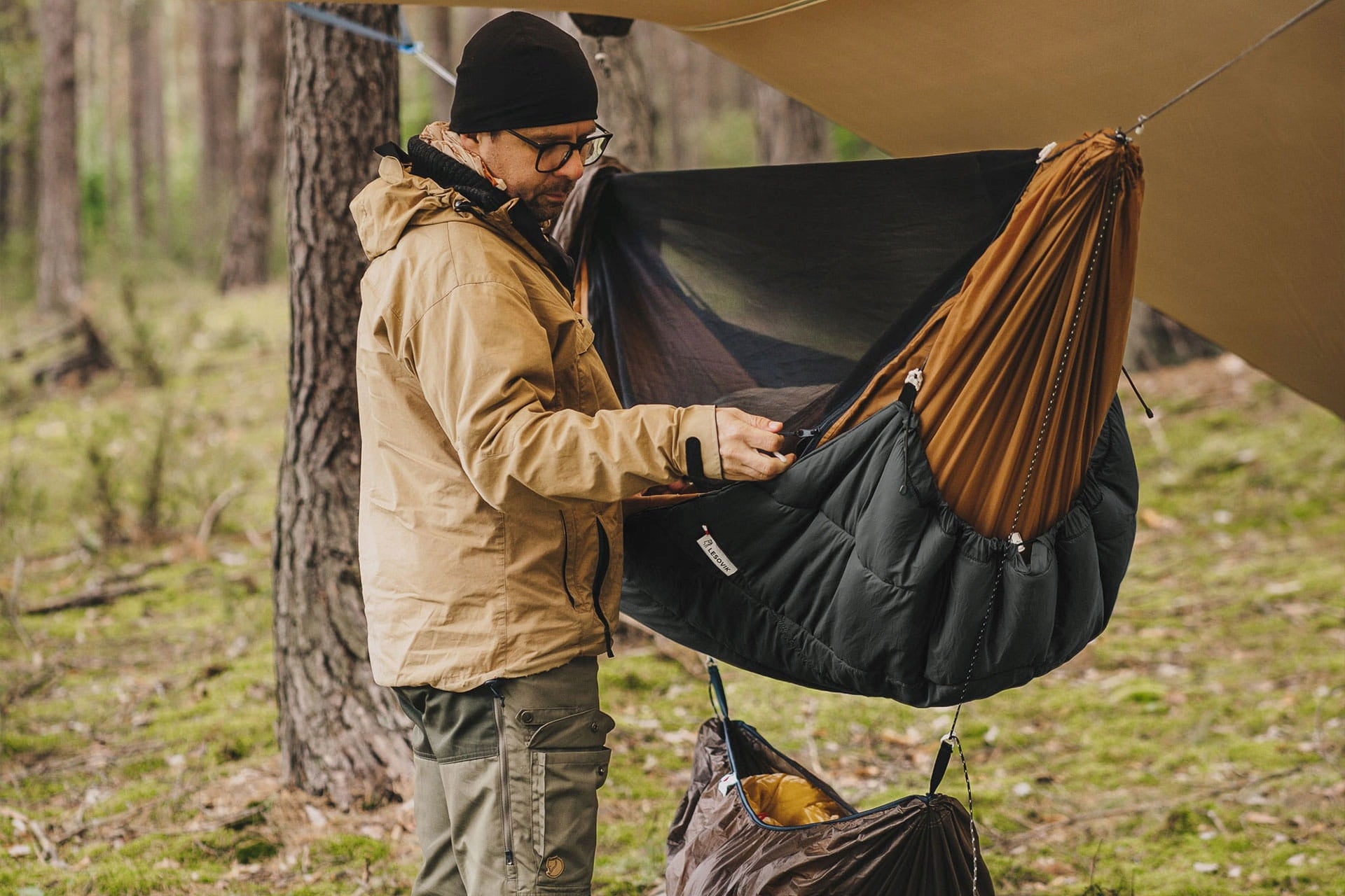 LESOVIK OTUL hiking hammock lining comfort from -4°C to 8°C. Total length 200 cm