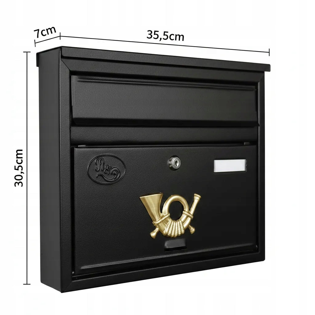 LETTERBOX BLACK T11 - POLISH PRODUCT - MAILBOX Box type european mailbox