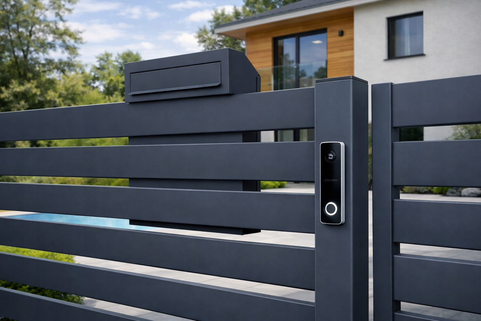 LETTERBOX FOR FENCE STEEL ANTHRACITE MATT 3 KEYS Manufacturer code Skrzynka przelotowa