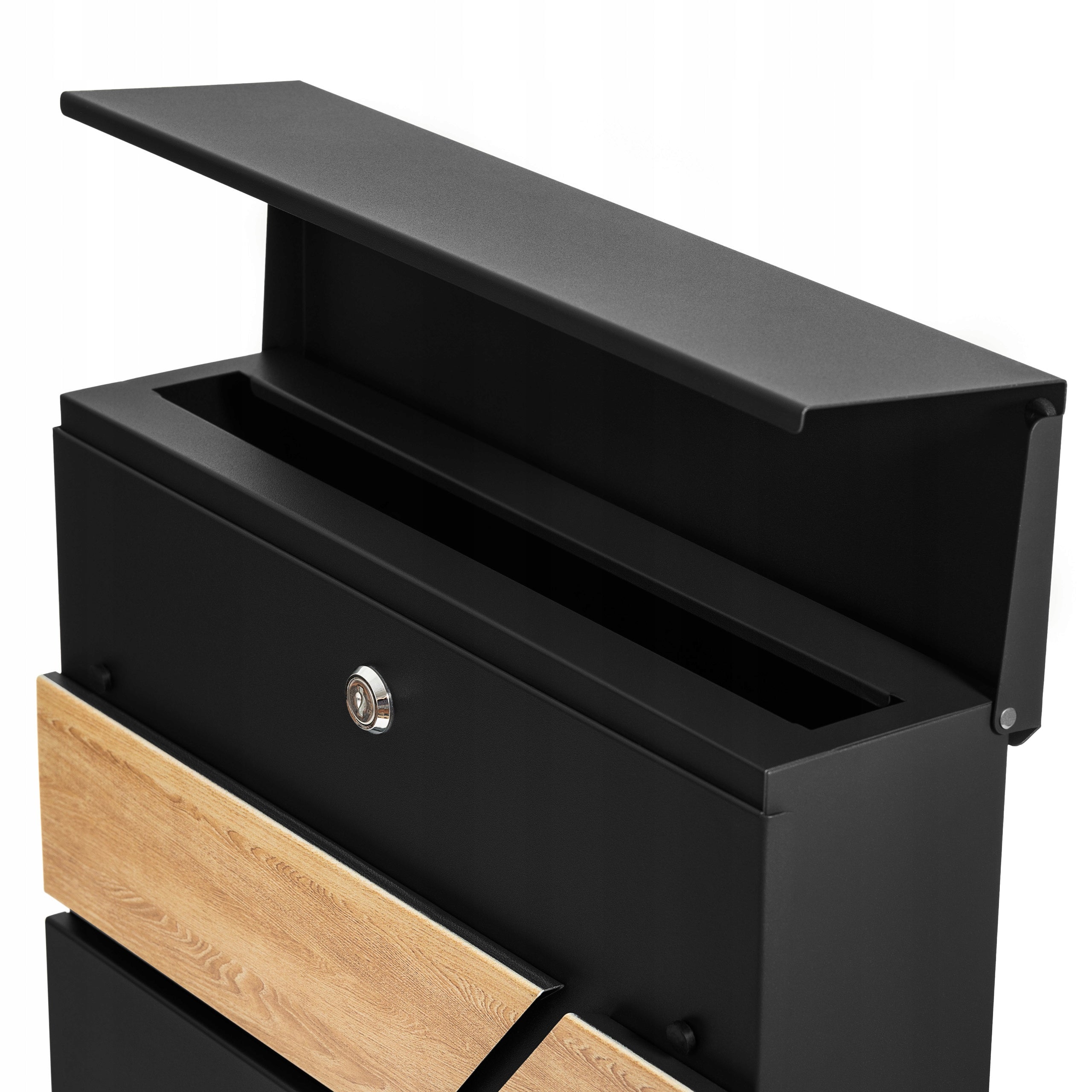 LETTERBOX WITH ADDRESS HOUSE NUMBER UV PRINT IN WOOD COLOR Black Manufacturer code Skrzynka na listy nadruk drewno SN3638-2-D1