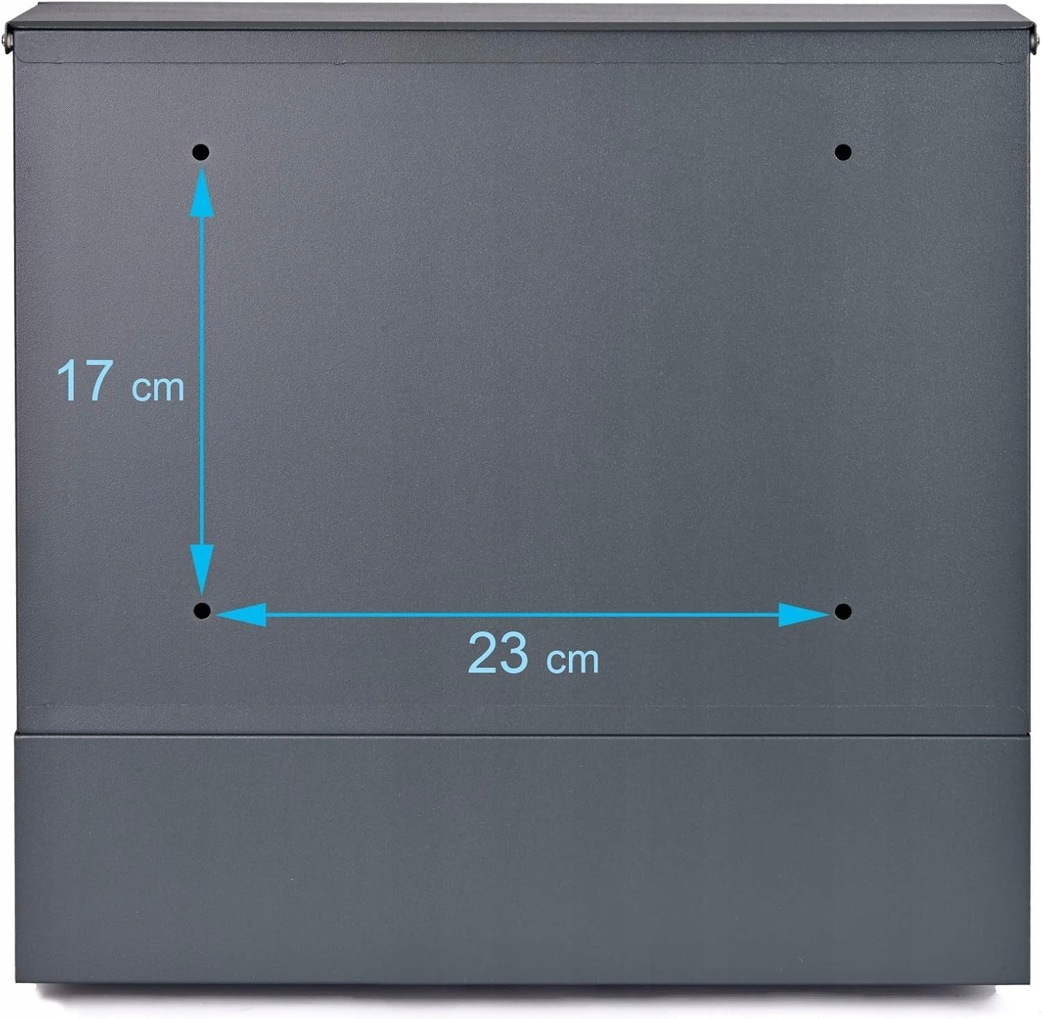 LETTERBOX WITH HOUSE NUMBER INSCRIPTION PRINT UV ANTHRACITE Box type european mailbox slot with a newspaper holder