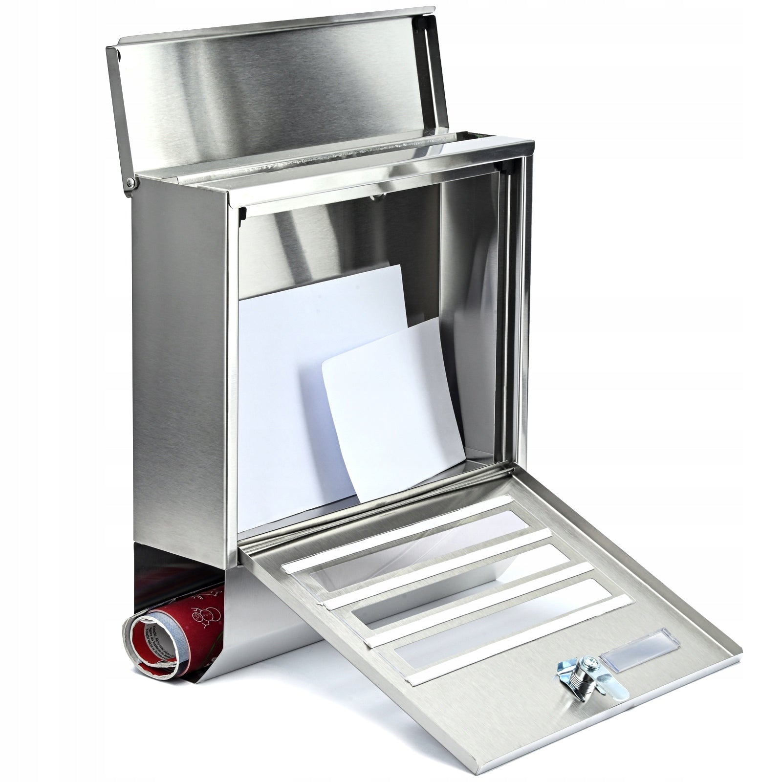 LETTERBOX stainless steel postal newspaper inox with newspaper QUALITY Box type european mailbox slot with a newspaper holder