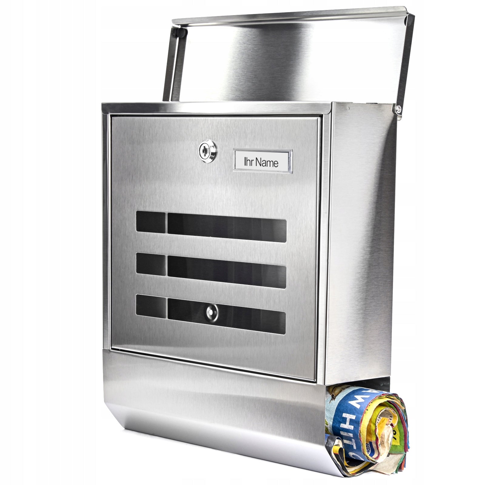 LETTERBOX stainless steel postal newspaper inox with newspaper QUALITY Color silver