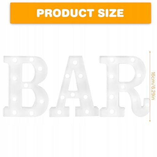 LETTERS BAR LED ILLUMINATED NEON FOR BAR HOUSE PARTY DECORATION 3 PCS Product weight with unit packaging 0.09 kg