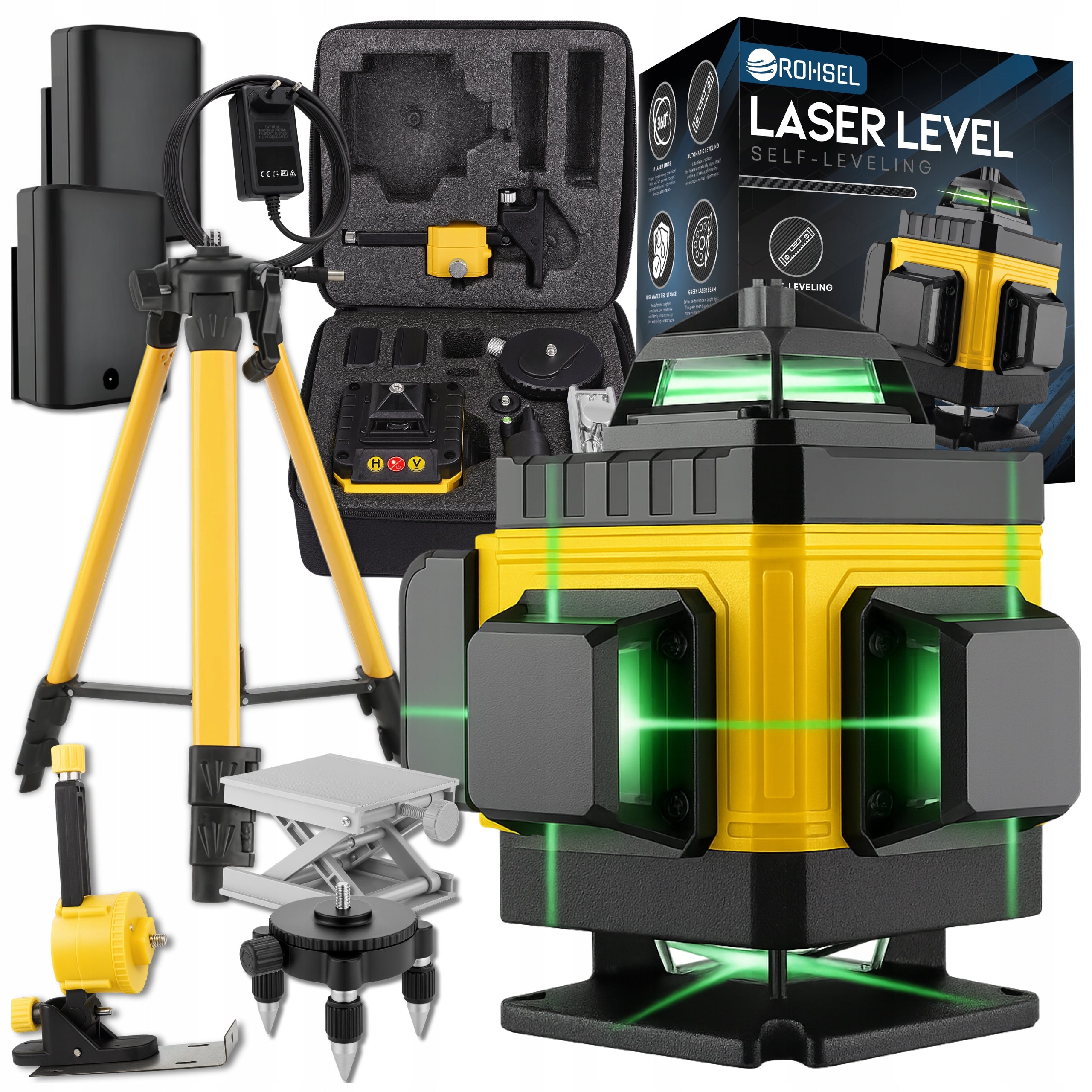 LEVEL LASER LEVEL 4D 16 LINE CROSS 360 LASER TRIPOD KIT