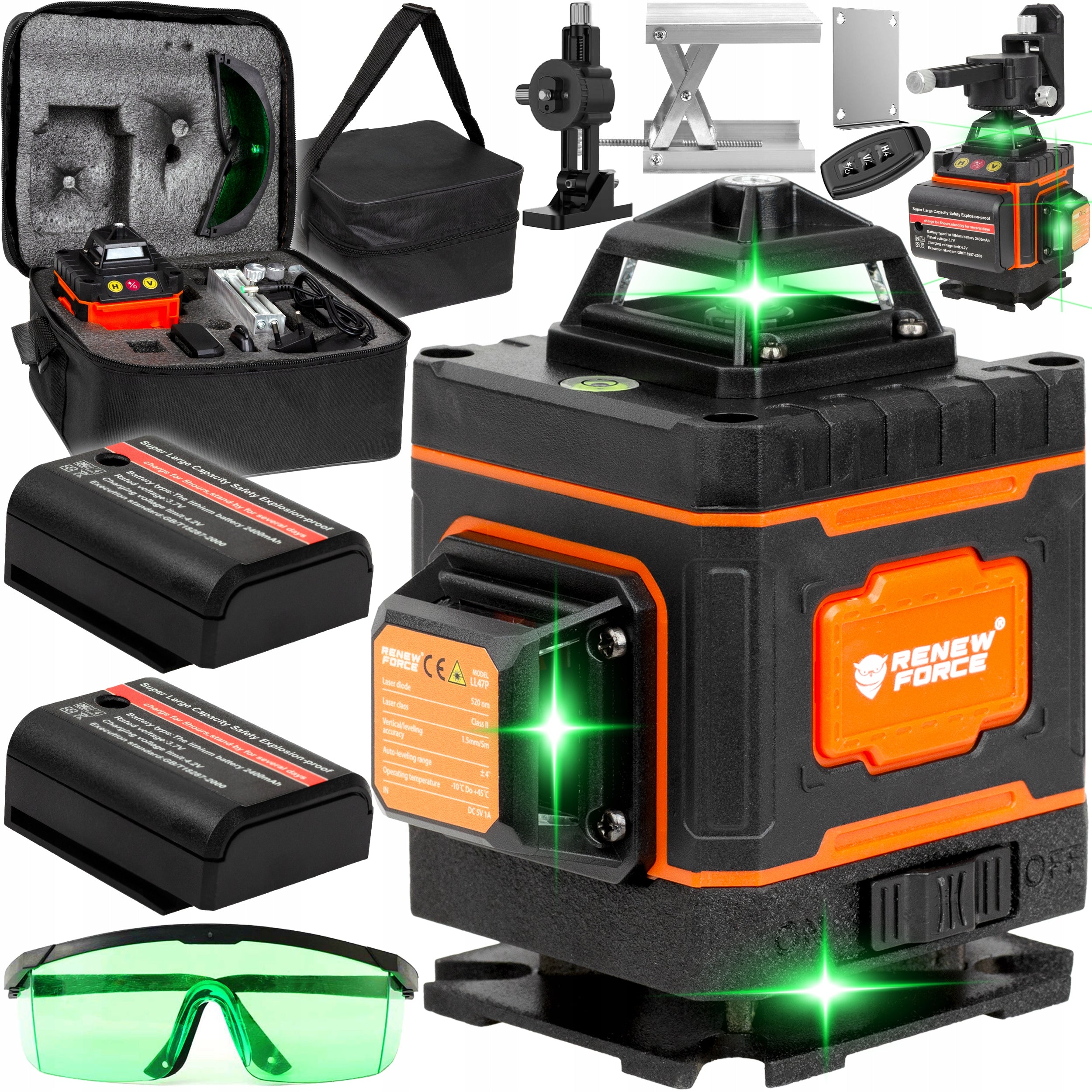 LEVEL LASER PLANE CROSS LASER 4D 16 LINE SUITCASE 2x AK