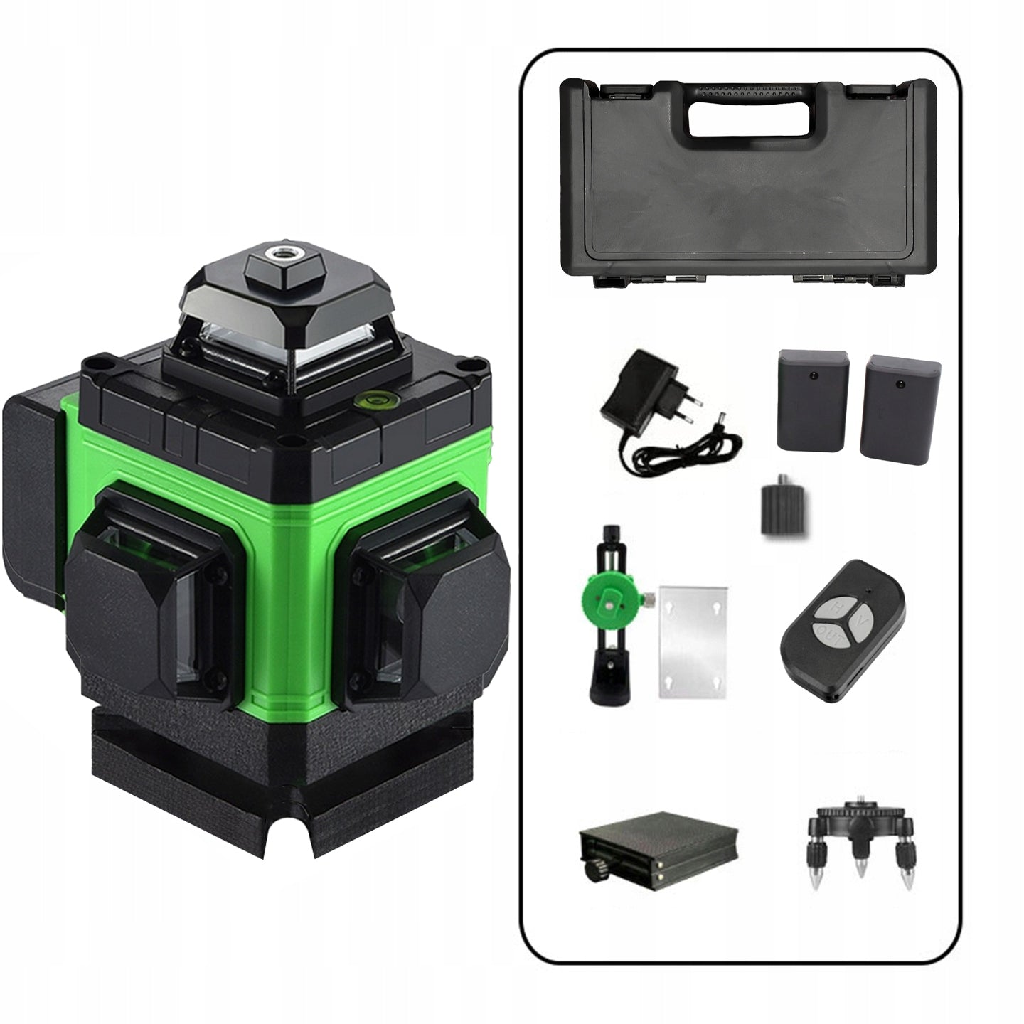 LEVEL LASER PLANE CROSS LASER 4D 16 LINES 360° 2x AKU Model Poziomica laserowa 4D 16 Linii z Walizką