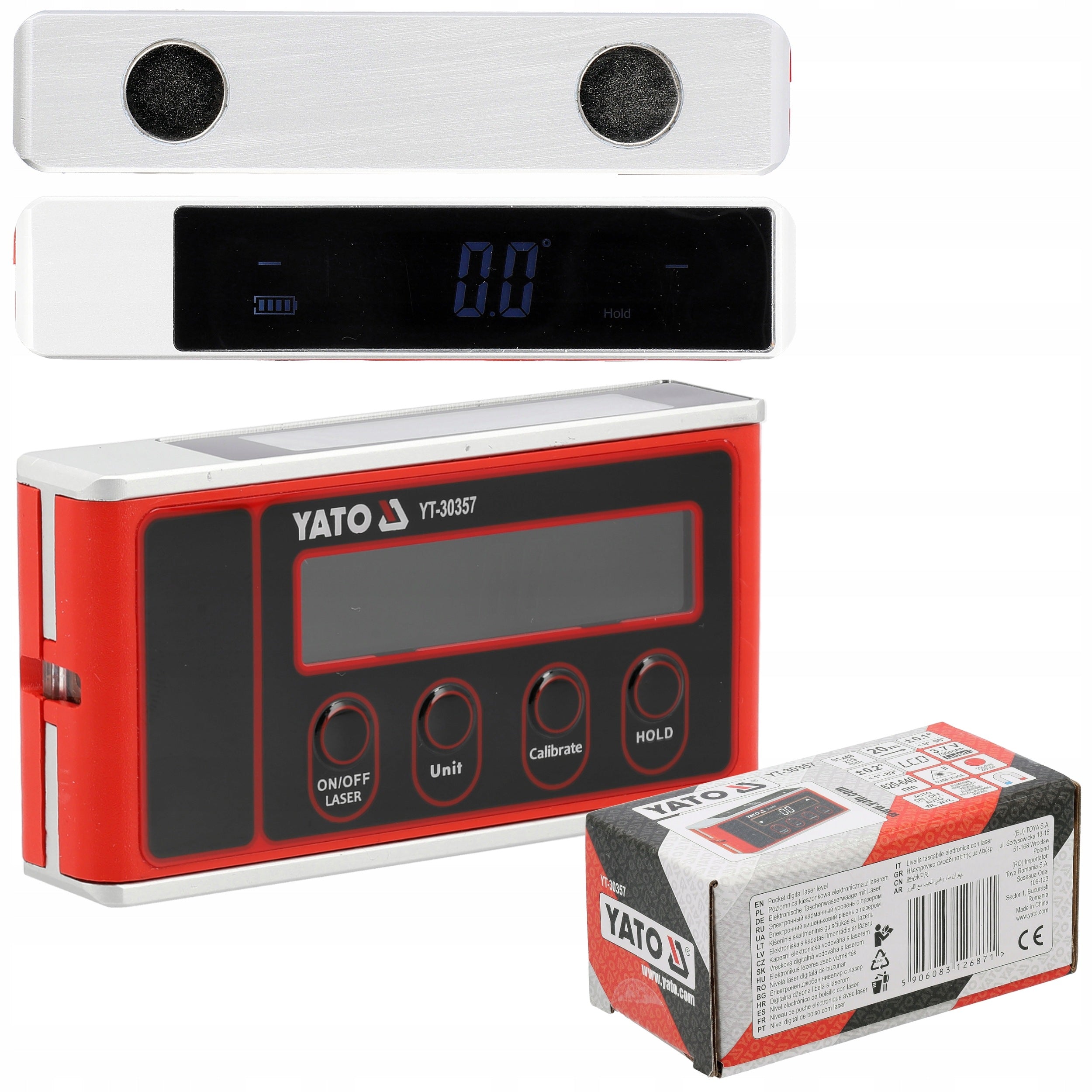 LEVEL POCKET LEVEL WITH LASER YATO MAGNET LCD DISPLAY