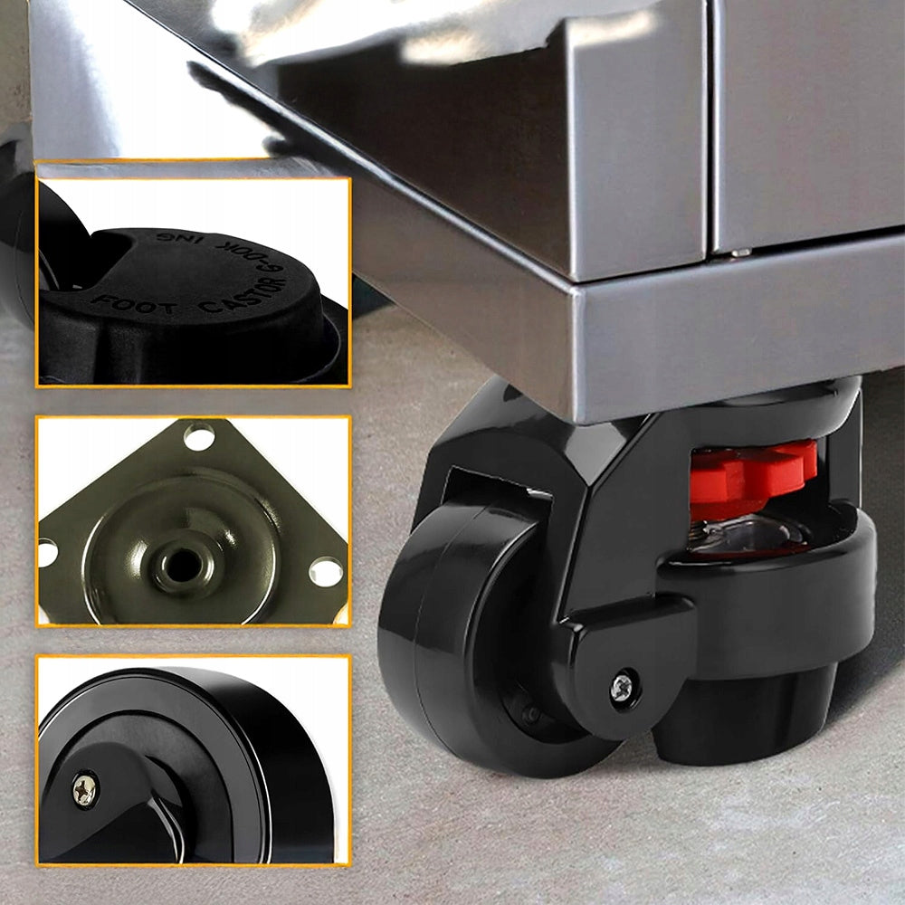LEVELING WHEELS SET 4 500KG 360 SWIVEL ADJUSTABLE HEAVY DUTY Number of items in the set 4