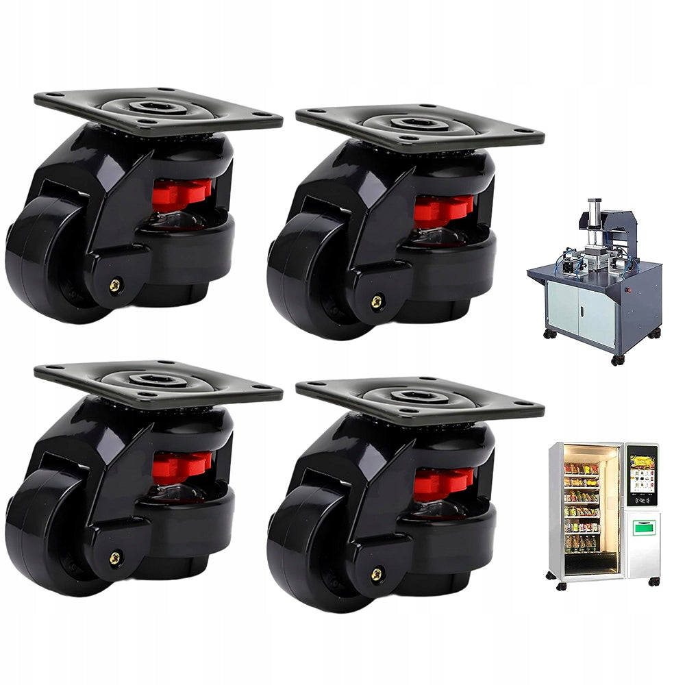 LEVELING WHEELS SET 4 500KG 360 SWIVEL ADJUSTABLE HEAVY DUTY