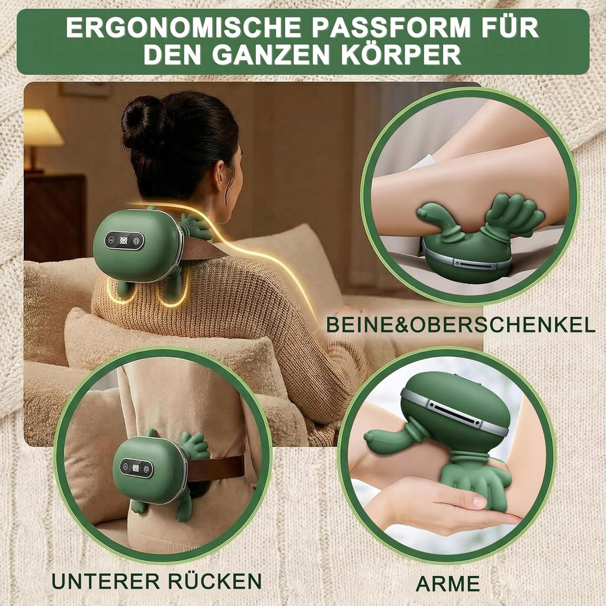 LEWGEE GZ00853 neck massager 4D heating 40/45°C green Manufacturer code L2MBB
