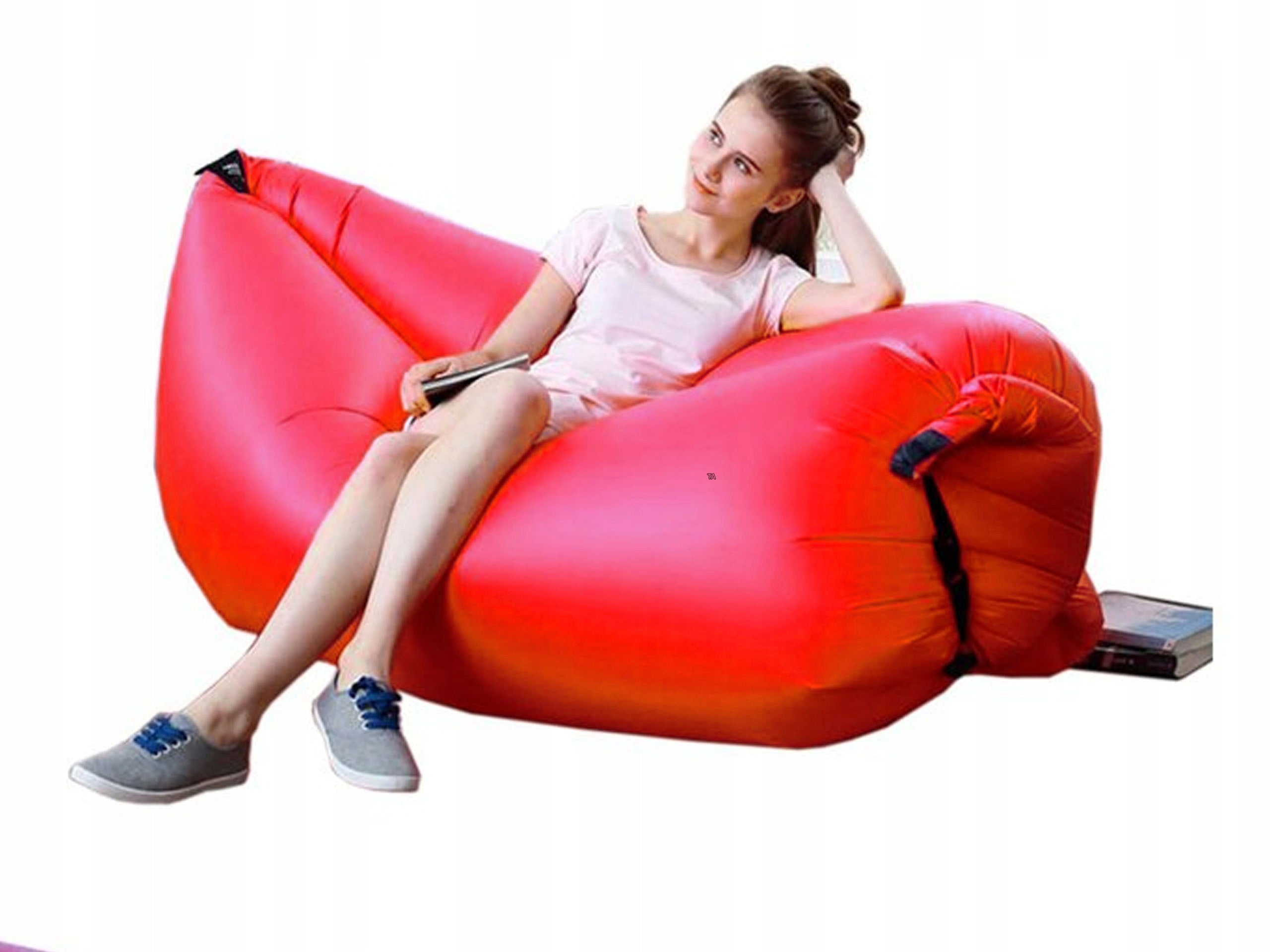 Aufblasbares Bett XXL, 220x70 cm, rot 